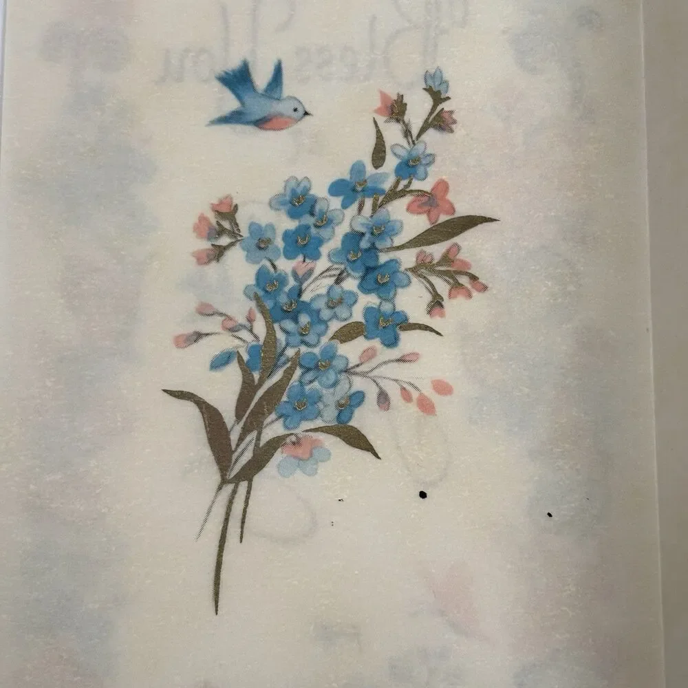 Vintage Buzza Cardozo Easter Greeting Card Bluebirds Flowers Wall Decor MCM Art